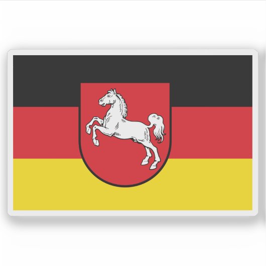 ドイツのザクセン低州国旗 シール (正面)