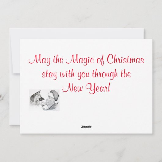 ドイツのシェパードとサンタクロース シーズンカード (裏面)