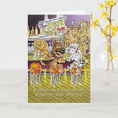 ドイツのシェパードとプードルおもしろい誕生日カード カード (黄色い花)