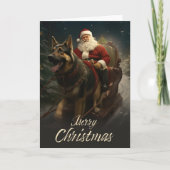 ドイツのシェパードのクリスマスホリデーカード シーズンカード (正面)