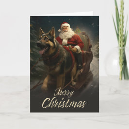 ドイツのシェパードのクリスマスホリデーカード シーズンカード