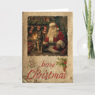 ドイツのシェパードのクリスマスホリデーカード シーズンカード