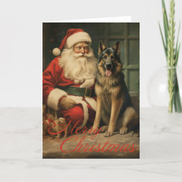 ドイツのシェパードのクリスマスホリデーカード シーズンカード