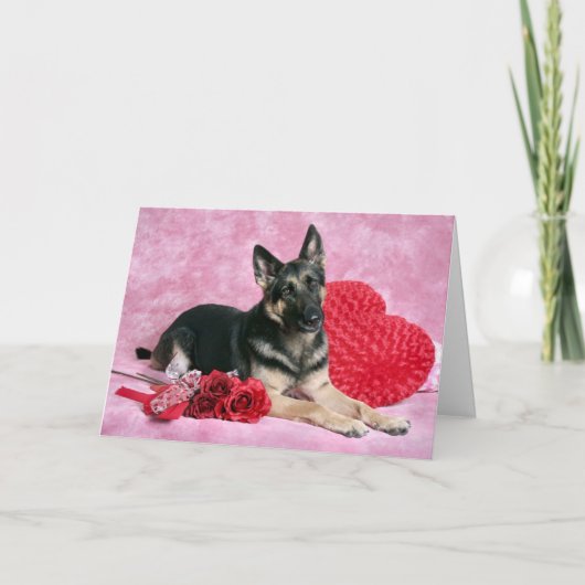 ドイツのシェパードのバレンタインカード シーズンカード (正面)