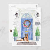 ドイツのシェパードの引っ越し案内はがき ポストカード (正面/裏面)