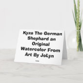 ドイツのシェパードの挨拶状 カード (裏面)