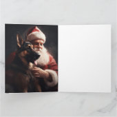 ドイツのシェパードウィズサンタクロースフェスティバルクリスマス カード (内部)