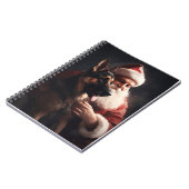 ドイツのシェパードウィズサンタクロースフェスティバルクリスマス ノートブック (左側)