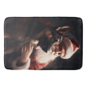 ドイツのシェパードウィズサンタクロースフェスティバルクリスマス バスマット (正面)