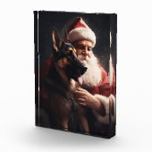 ドイツのシェパードウィズサンタクロースフェスティバルクリスマス フォトブロック (右)