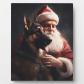 ドイツのシェパードウィズサンタクロースフェスティバルクリスマス フォトプラーク (正面)