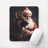 ドイツのシェパードウィズサンタクロースフェスティバルクリスマス マウスパッド (マウス)
