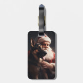 ドイツのシェパードウィズサンタクロースフェスティバルクリスマス ラゲッジタグ (裏面縦)