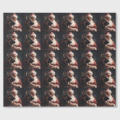 ドイツのシェパードウィズサンタクロースフェスティバルクリスマス ラッピングペーパー (フラット)