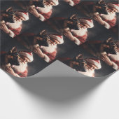 ドイツのシェパードウィズサンタクロースフェスティバルクリスマス ラッピングペーパー (角)