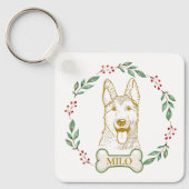 ドイツのシェパードパーソナライズされた犬 キーホルダー (正面)