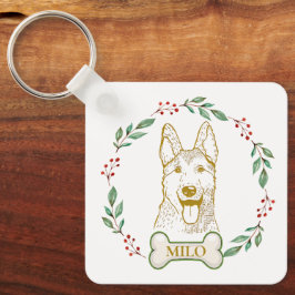 ドイツのシェパードパーソナライズされた犬 キーホルダー