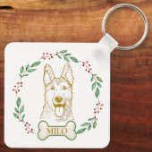 ドイツのシェパードパーソナライズされた犬 キーホルダー (裏面)