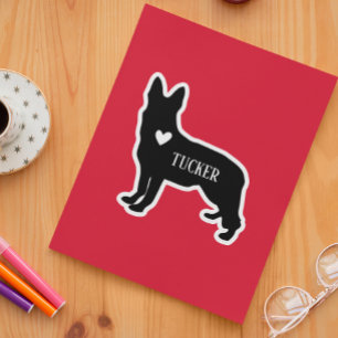 ドイツのシェパードブリードシルエット名前をカスタムする シール