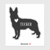 ドイツのシェパードブリードシルエット名前をカスタムする シール (シート)