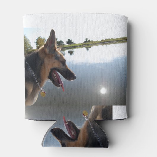 ドイツのシェパード最高のフレンド 缶クーラー (裏面)