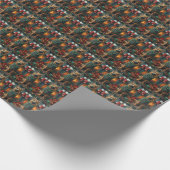 ドイツのシェパード犬とクリスマスプレゼント暖炉 ラッピングペーパー (角)