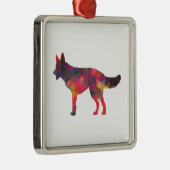 ドイツのシェパード犬の幾何模様シルエットM メタルオーナメント (右)