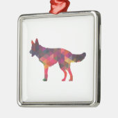 ドイツのシェパード犬の幾何模様シルエットM メタルオーナメント (左)