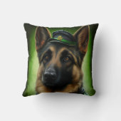 ドイツのシェパード犬の聖パトリックの日服 クッション (裏面)