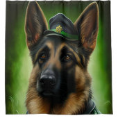 ドイツのシェパード犬の聖パトリックの日服 シャワーカーテン (正面)