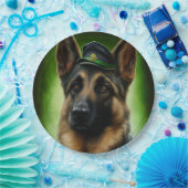 ドイツのシェパード犬の聖パトリックの日服 ペーパープレート (パーティー)