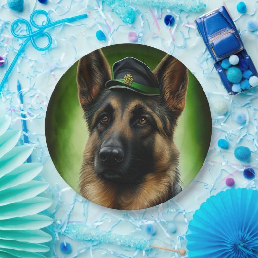 ドイツのシェパード犬の聖パトリックの日服 ペーパープレート (パーティー)