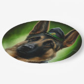 ドイツのシェパード犬の聖パトリックの日服 ペーパープレート (アングル)