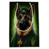 ドイツのシェパード犬の聖パトリックの日服 ミディアムペーパーバッグ (正面)