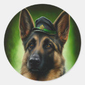 ドイツのシェパード犬の聖パトリックの日服 ラウンドシール (正面)