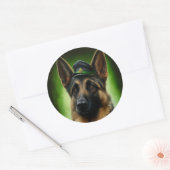 ドイツのシェパード犬の聖パトリックの日服 ラウンドシール (封筒)