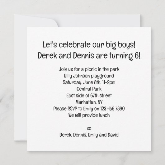 ドイツのシェパード誕生日の招待状、犬の誕生日 招待状 (裏面)