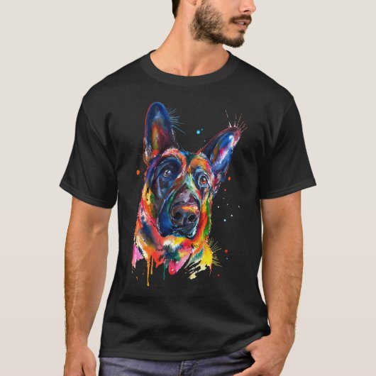 ドイツのシェパード・アート203 Tシャツ (正面)