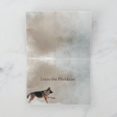 ドイツのシェパード·ウォーターカラー·ハッピーホリデー·シーン シーズンカード (内部)