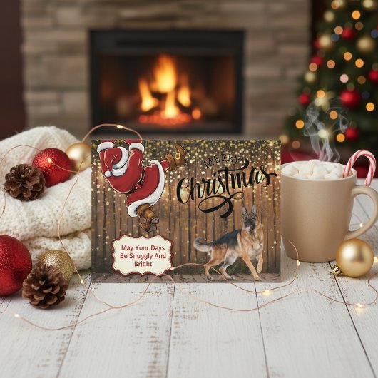 ドイツのシェパード・サンタクリスマスポストカード シーズンポストカード