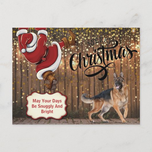 ドイツのシェパード・サンタクリスマスポストカード シーズンポストカード (正面)