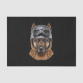 ドイツのシェパード·ドッグ、バイクもしくは自転車に乗る人のオートバイ·ヘルメット 薄葉紙 (正面)