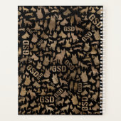 ドイツのシェパード・ドッグGSD -金ゴールドオン・ブラック プランナー手帳 (裏面)