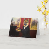 ドイツのシェパード |ピアノ・ワルツ カード (黄色い花)