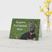 ドイツのシェパード：父の日のカード カード (黄色い花)