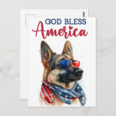 ドイツのシェパード、神の祝福アメリカのはがき ポストカード (正面/裏面)