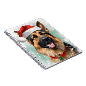 ドイツのシェパード・絵画クリスマスブラシのアートワーク ノートブック (右側)
