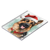 ドイツのシェパード・絵画クリスマスブラシのアートワーク ノートブック (左側)