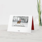 ドイツのシェパーランニングド·が雪の祝日に挨拶 シーズンカード (裏面)