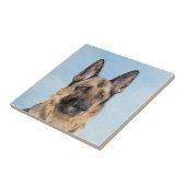 ドイツのシェパ絵画ードさん – かわいいオリジナルの犬の芸術 タイル (側面)
